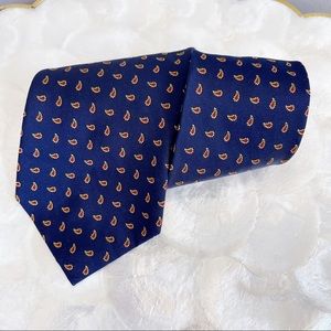 Polo Ralph Lauren Blue Paisley Mens Silk Tie Wedding Preppy